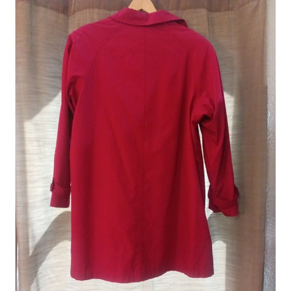 Women's London Fog Red Long Detachable Jacket With Pockets Size 16 - Picture 6 of 6
